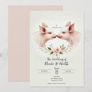 Rosa Schweinerüssel an Rüssel Florale Rustikale Ho Einladung