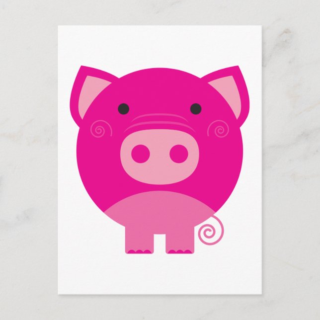 Rosa Schweineschirme und -geschenke Postkarte (Vorderseite)