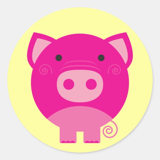 Rosa Schweineschirme und -geschenke Runder Aufkleber (Vorderseite)