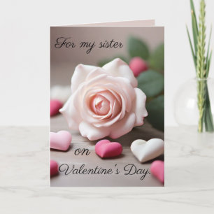 Rosa Schwester Valentinstag Grußkarte Feiertagskarte