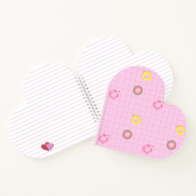 Rosa Schwimmbad und Röhren Notizbuch (Innenseite)