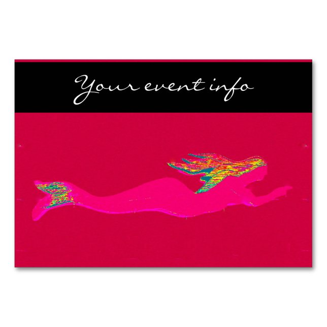 Rosa SchwimmMeerjungfrau Tischnummer (Vorderseite)