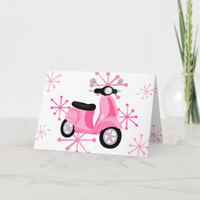 Rosa Scooter Karte (Vorderseite)