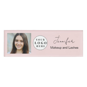 Rosa-Script-Logo-Foto Makeup Namenschild