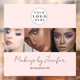 Rosa-Script-Logo-Foto Makeup Studio Fensteraufkleber