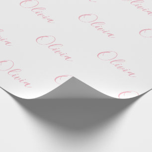 Rosa Script Name Girly Elegant Geschenkpapier