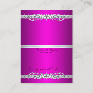 Rosa Scroll-Klapptisch Platzkarte