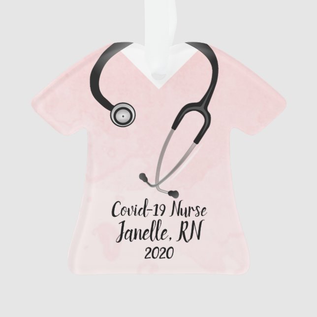 Rosa Scrub Top Nurse 2020 Ornament (Vorderseite)
