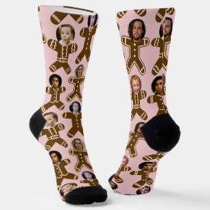 Rosa Sechs Foto Lebkuchenfiguren Weihnachten Socken