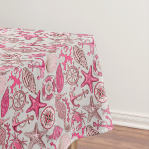 Rosa Seemuster Tischdecke