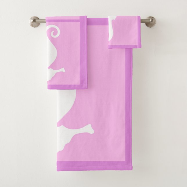 Rosa Seepferd Badhandtuch Set (Insitu)