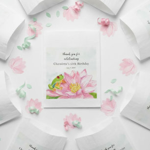 Rosa Seerose & Laubfrosch Geburtstag jedes Alter Geschenktütchen