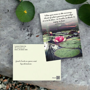 Rosa Seerose und Seerosenblätter Foto Personalisie Postkarte