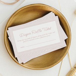 Rosa Seersucker-Baby-Shower-Windel-Raffel-Ticket Begleitkarte