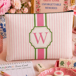 Rosa Seersucker Mahjong-Kachel-Tasche personalisie Zubehörtasche