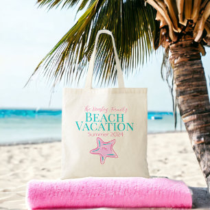 Rosa Seestern individuell / Strandtreffen Urlaub  Tragetasche