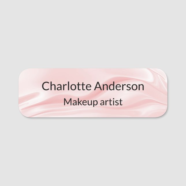 Rosa Seidensatin, elegantes Business Namensschild (Vorderseite)