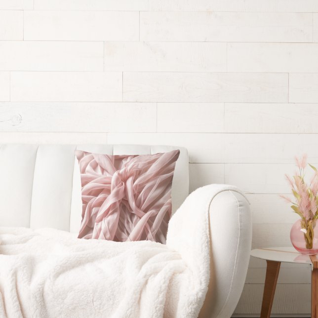 Rosa Seidenstoff Drehung Design Kissen (Liege)