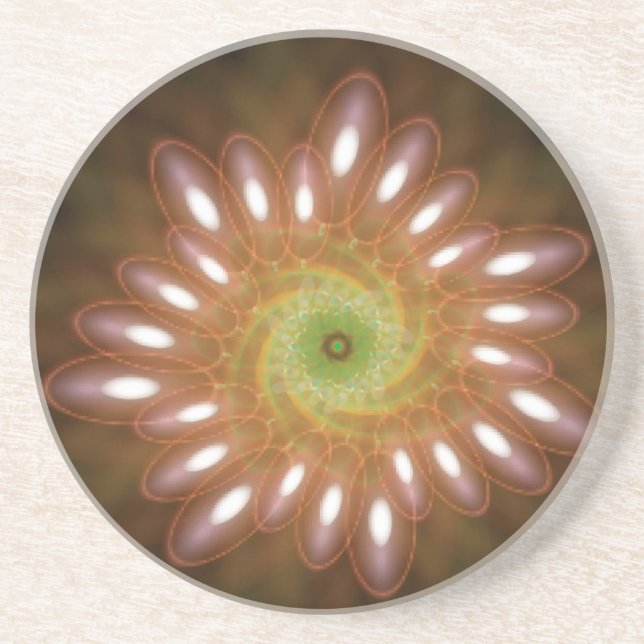 Rosa Seifenblasen in Abstrakten Sandstein Untersetzer (Vorne)