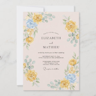 Rosa Senf Pfingstrosen Hochzeit Einladung