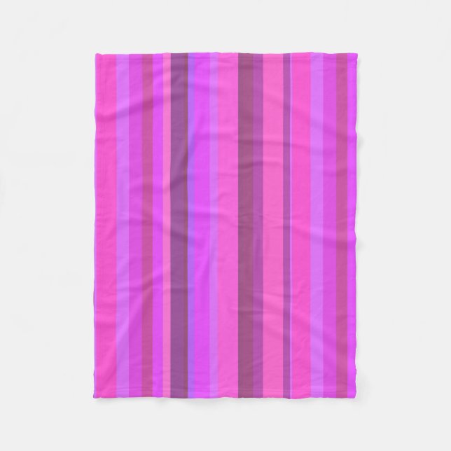 Rosa senkrechte Streifen Fleecedecke (Vorderseite)