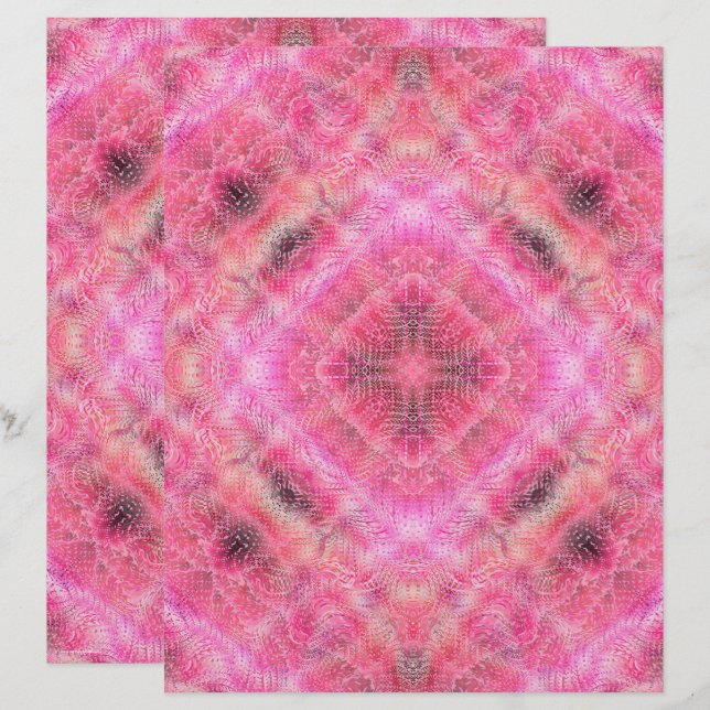 Rosa Serene Garten Scrapbook Papier 2-seitige Seit (Vorne/Hinten)