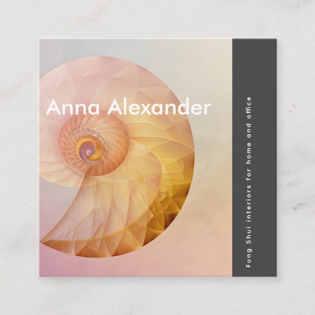 rosa Serenity Design 11 Quadratische Visitenkarte (Vorderseite)