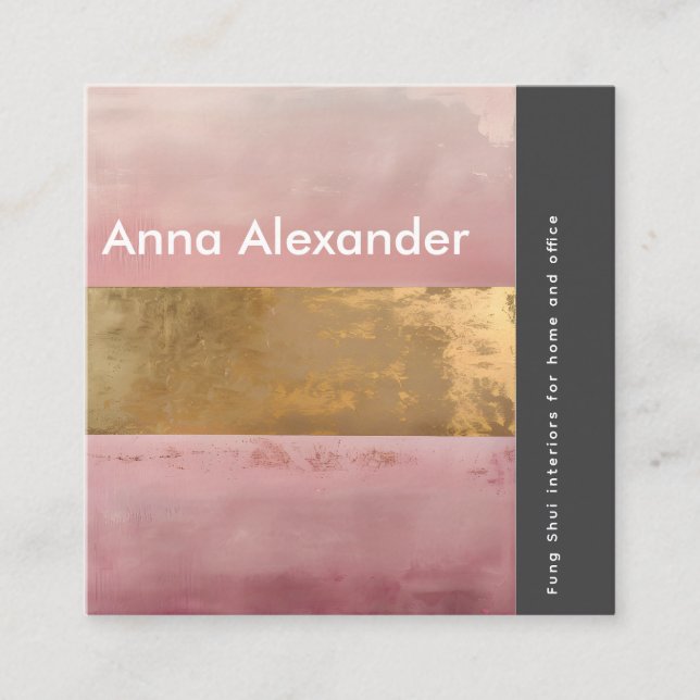 rosa Serenity Design 2 Quadratische Visitenkarte (Vorderseite)