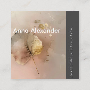 rosa Serenity Design 3 Quadratische Visitenkarte
