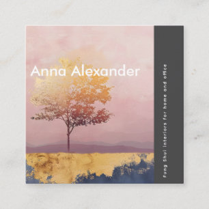 rosa Serenity Design 6 Quadratische Visitenkarte