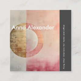 rosa Serenity Design 7 Quadratische Visitenkarte
