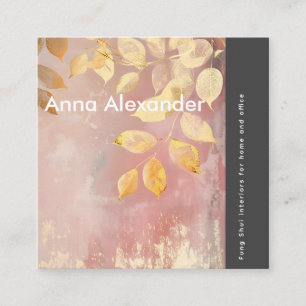 rosa Serenity Design 9 Quadratische Visitenkarte