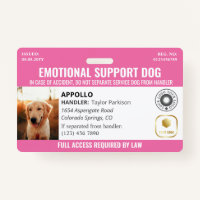 Rosa Service Dog 2 Logo und Foto-ID