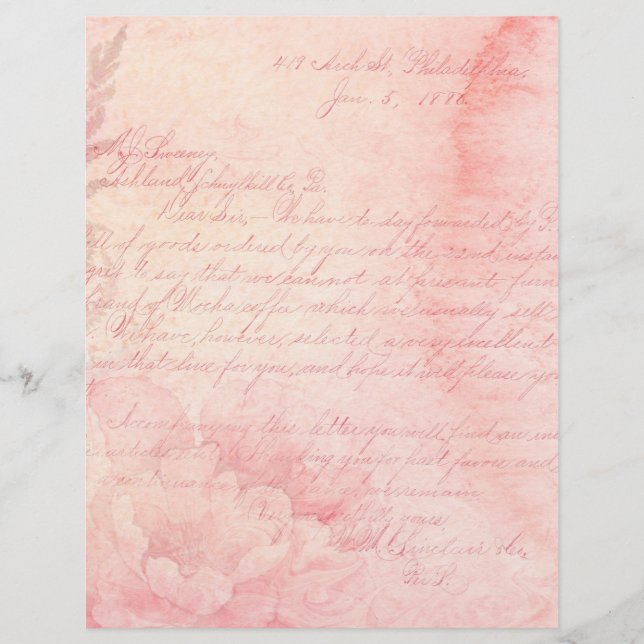 Rosa Shabby Chic Scrapbook Paper (Vorderseite)