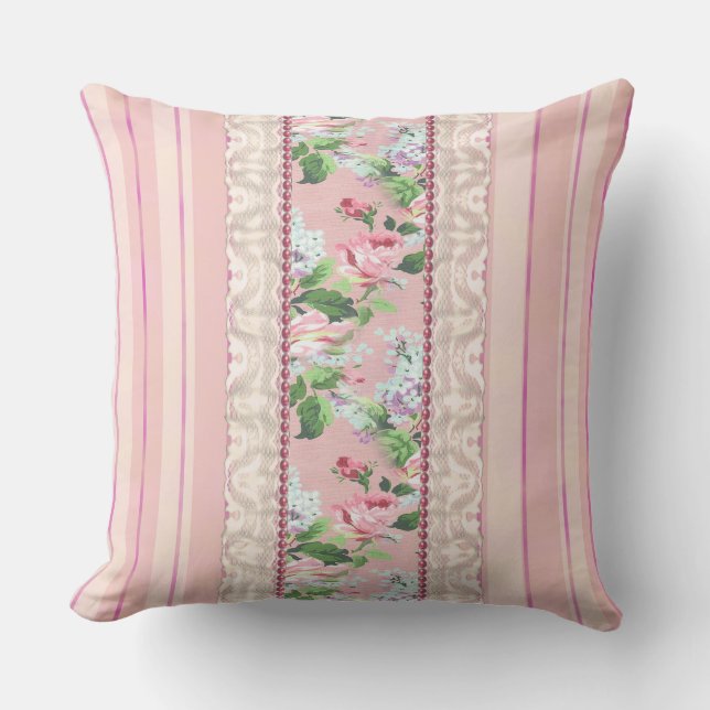 Rosa-"Shabby Chic" Throw-Kissen Kissen (Vorderseite)