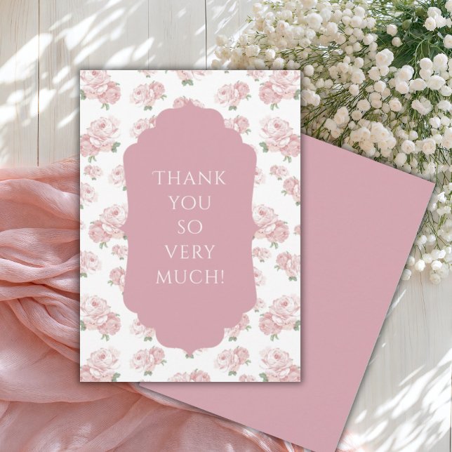 Rosa Shabby Chic Vintag Dankeskarte (Von Creator hochgeladen)