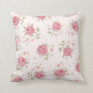 Rosa, Shabby Chic, Vintag, mit Blumen, Kissen