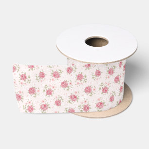 Rosa, Shabby Chic, Vintag, mit Blumen, Satinband