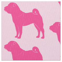 Rosa Shar Pei in der Silhouette auf Rosa