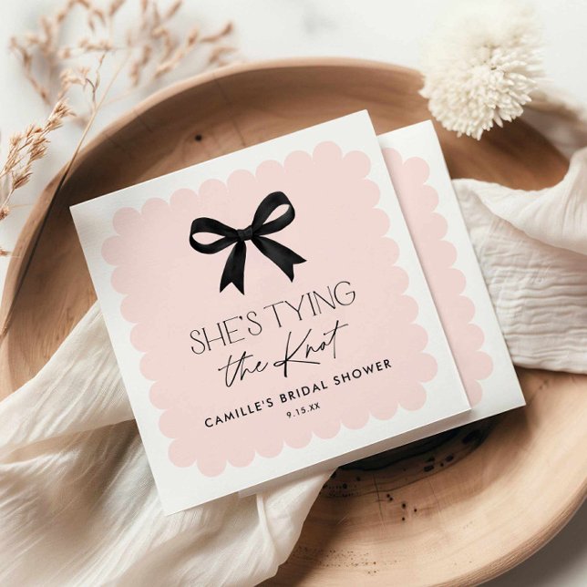 Rosa Sie bindet das Know-Brautparty Serviette (Pink She's Tying the Knot Bridal Shower Napkins)