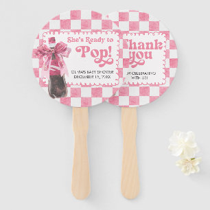 Rosa Sie ist bereit, Baby Shower zu platzen Fächer