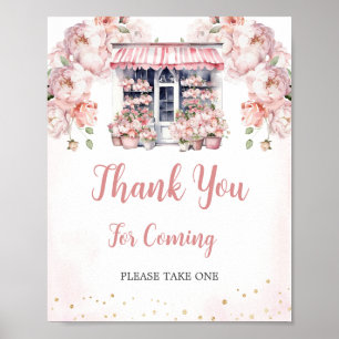 Rosa Sie ist vom Markt Brautparty Danke Poster