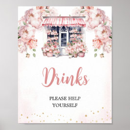 Rosa Sie ist vom Markt Brautparty Drinks Poster