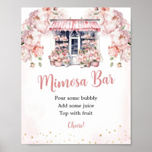 Rosa Sie ist vom Markt Brautparty Mimosa Bar Poster