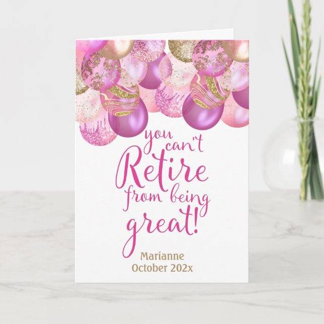 Rosa Sie können sich nicht davon abhalten, großart Karte (Vorderseite)