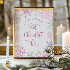 Rosa Silber Erfrischung an der heißen Schokolade B Poster