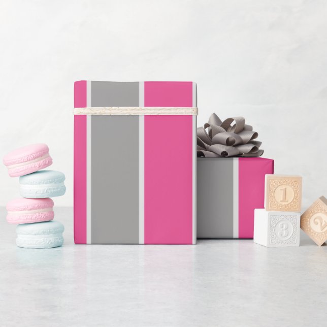Rosa & Silber Geschenkpapier (Babyparty)