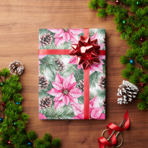 Rosa Silber Glam-Weihnachtssterne Weihnachten Geschenkpapier
