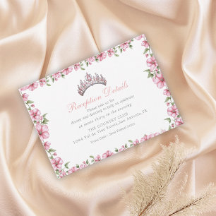 Rosa Silber Mis Quince Glitter Quinceañera Begleitkarte
