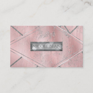 Rosa & Silber Satin Glanz Glam Chic Salon Style Visitenkarte